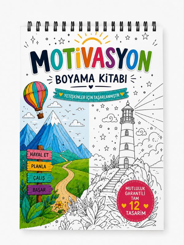 Motivasyon Mandala Boyama Kitabı - Yetişkinler İçin Manifest Boyama Sayfaları - Motto Boyama